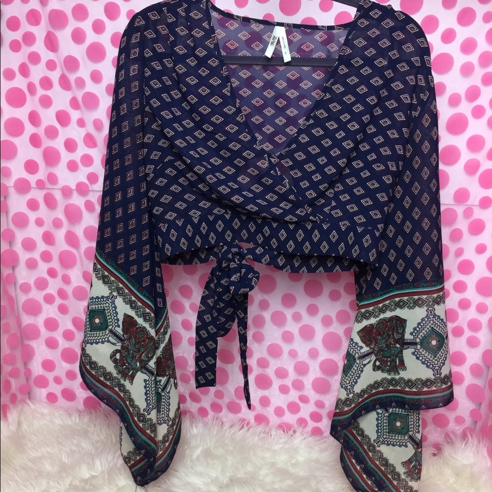 Truth NYC half shirt with bell sleeves